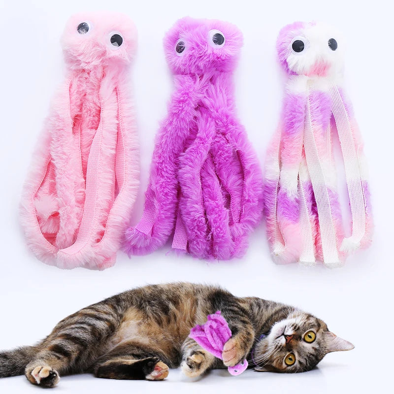 Cute Octopus Cat Plush Toy Interactive Indoor Teaser