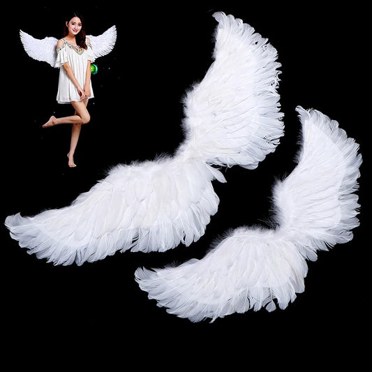 White Angel Feather Wings Cosplay Costume Accessory Set