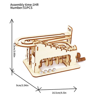 Spiral Marble Run 3D Wooden Puzzles for Adults and Teens DIY Model Building Kits with Mechanical Puzzles 