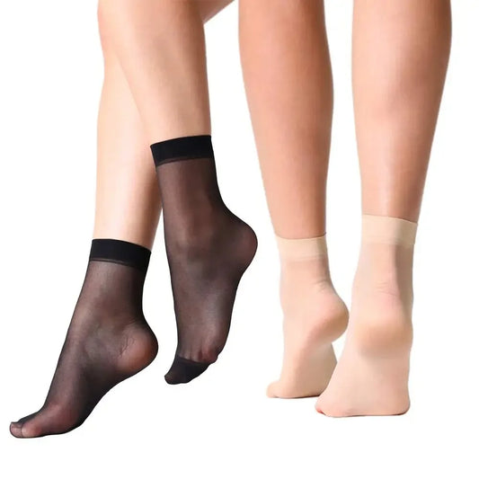 Transparent Summer Socks Ultrathin Women Elastic Crystal