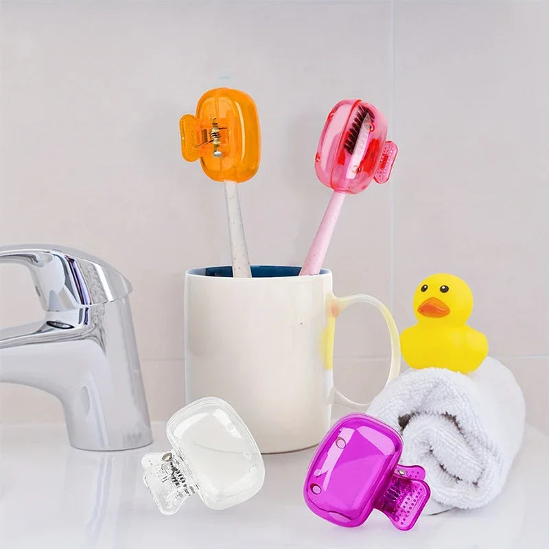 Travel Toothbrush Head Covers Toothbrush Protector Cap Clip Case