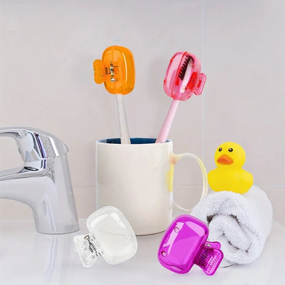 Travel Toothbrush Head Covers Toothbrush Protector Cap Clip Case