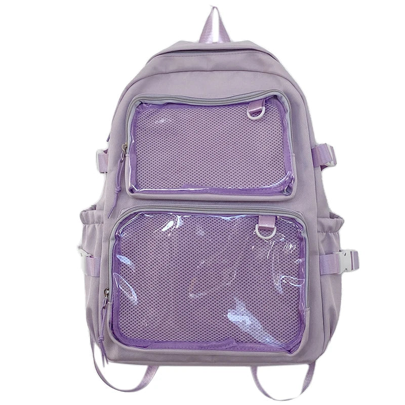 Japanese Style Transparent Ita Bag Backpack College Student Daypack