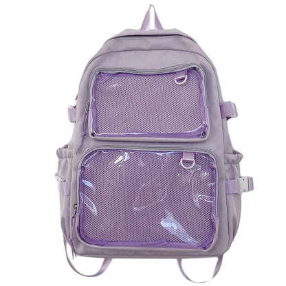 Japanese Style Transparent Ita Bag Backpack College Student Daypack