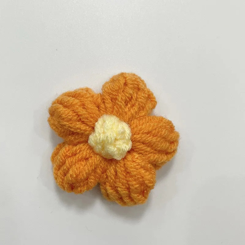 Hand Knitted Fabric Flowers DIY Sewing Craft Appliques