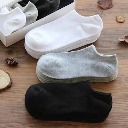Unisex Ankle Socks Solid Color Cotton Running 10 Pack