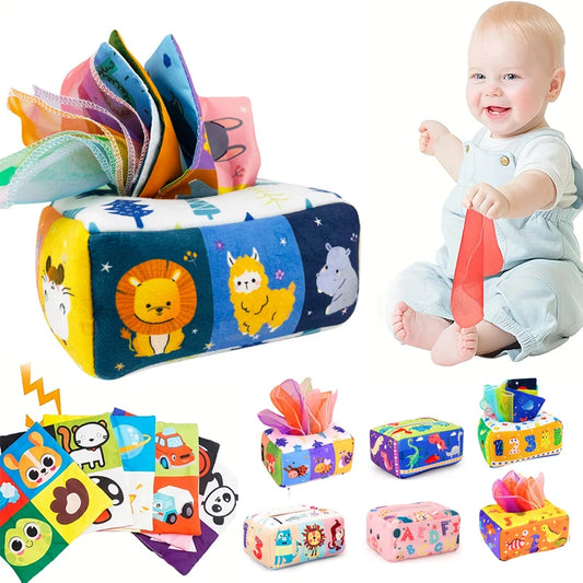 Baby Montessori Magic Tissue Box Sensory Crinkle Toy
