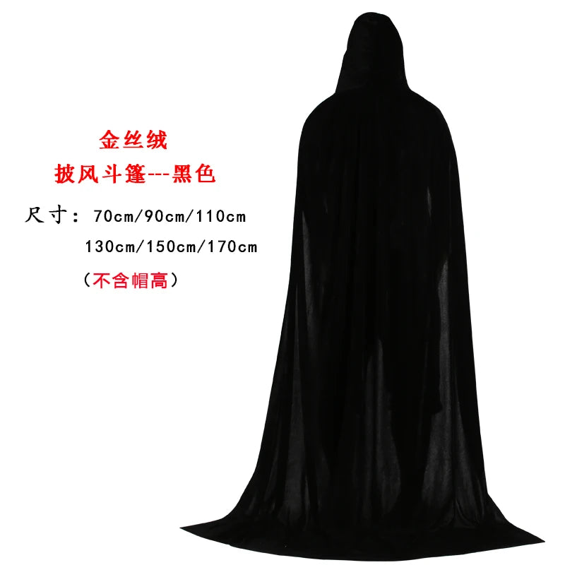 Hooded Joker Role Playing Medieval Long Horn Halloween Party Male and Female Adult Mage Witchcraft Robe Hidden Dress Easter Hall