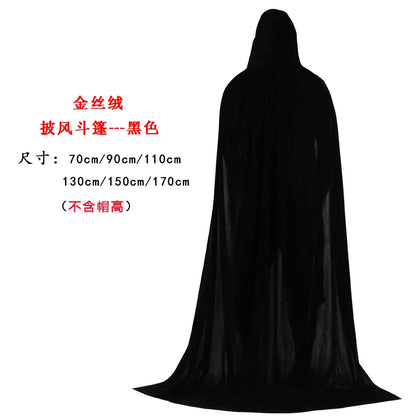 Hooded Joker Role Playing Medieval Long Horn Halloween Party Male and Female Adult Mage Witchcraft Robe Hidden Dress Easter Hall