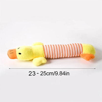 No Stuffing Plush Dog Toy Durable Squeaky Crinkle Animal