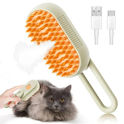 3 in 1 Steam Pet Brush Electric Cat Steamy Grooming Comb