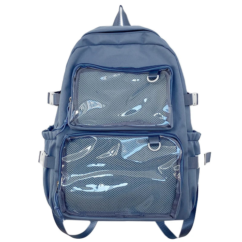 Japanese Style Transparent Ita Bag Backpack College Student Daypack