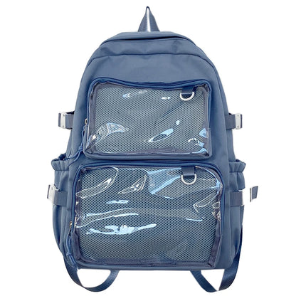 Japanese Style Transparent Ita Bag Backpack College Student Daypack