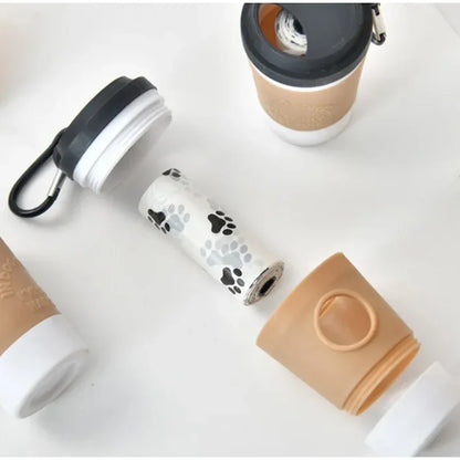Coffee Cup Dog Poop Bag Dispenser Portable Storage Box