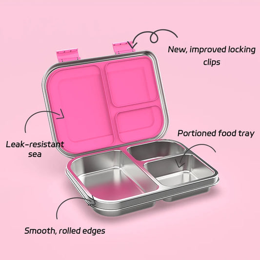 Stainless Steel Leakproof Bento Lunch Box, Sandwich Friendly, Food Safe, Compact, Perfect for Kids Lunch, Adult Lunch