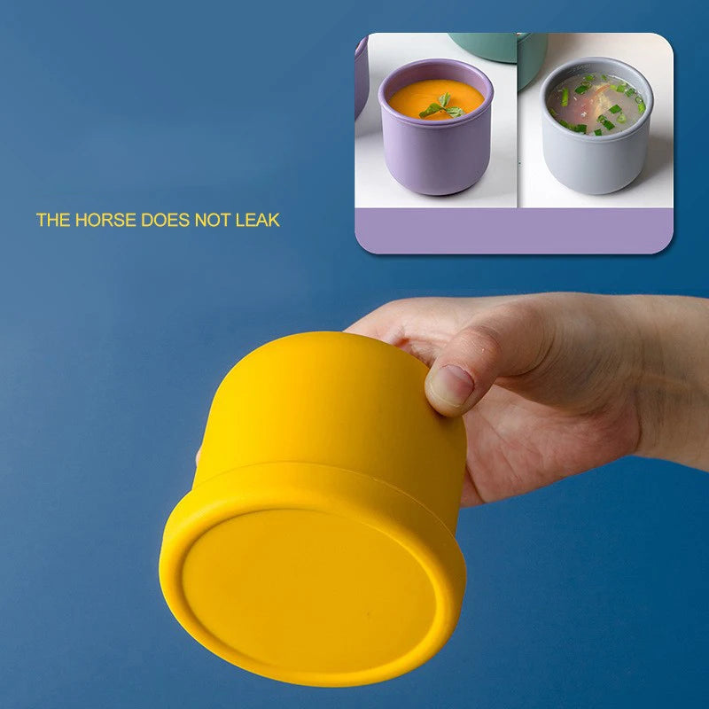 250ML Lunch Box For Kids Salad Dressing Container Non-stick Silicone Lunch Box With Lid Reusable Bento Box Ice Cube Mold