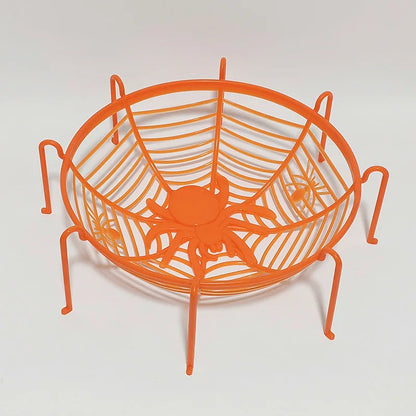 Black Spider Web Bowl Halloween Candy Biscuit Basket