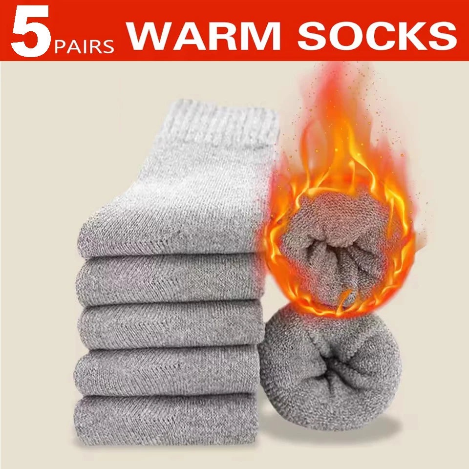 Winter Thick Warm Cashmere Socks Men Retro Snow