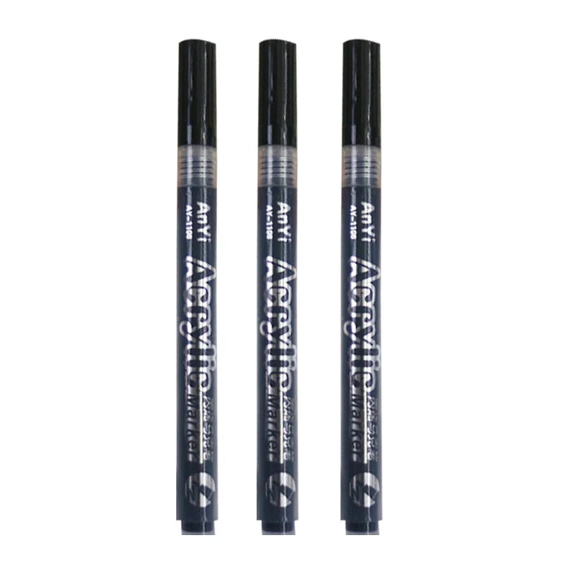 Acrylic Markers Paint Pen Set Extra Fine Tip Art Markers 3Pcs