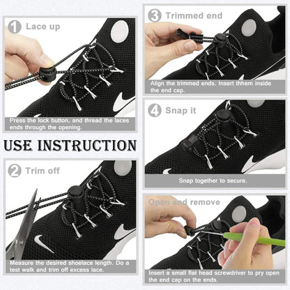 Elastic No Tie Shoe Laces Stretching Lock Lazy Shoestrings