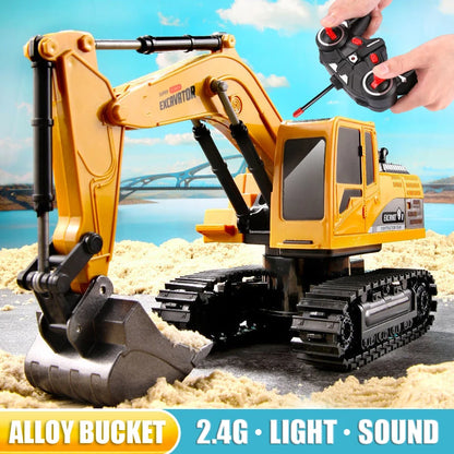 1:24 6 Channel RC Excavator Remote Control Construction Toy