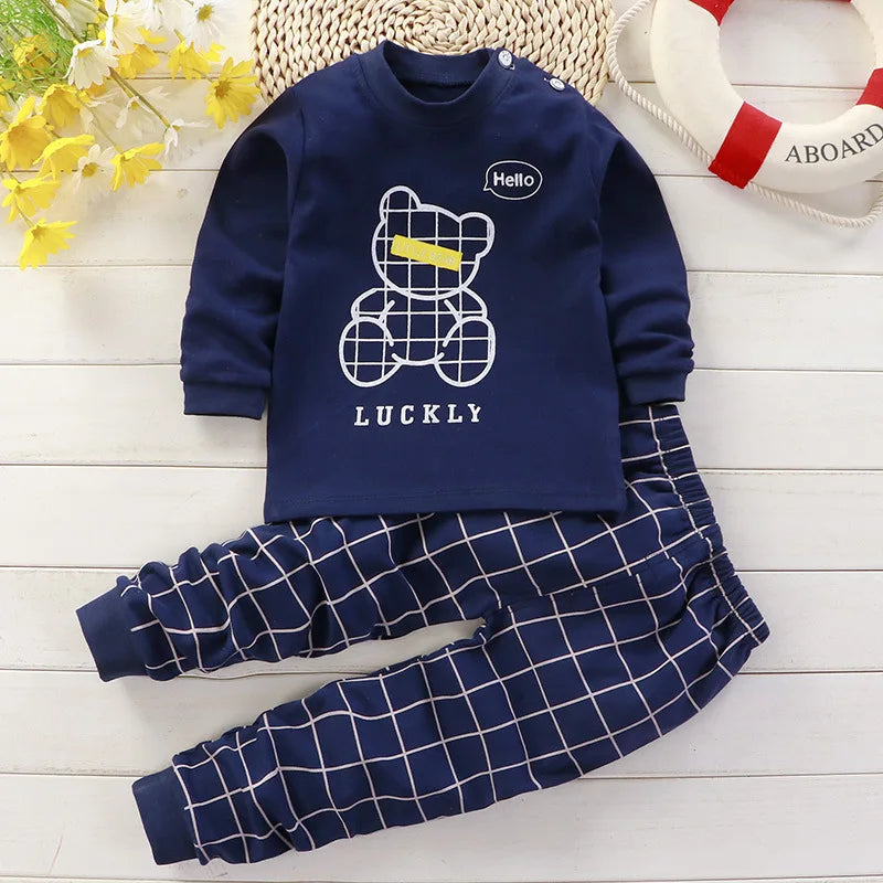 Cotton Baby Girl Clothing Set Spring Childrens Pajamas