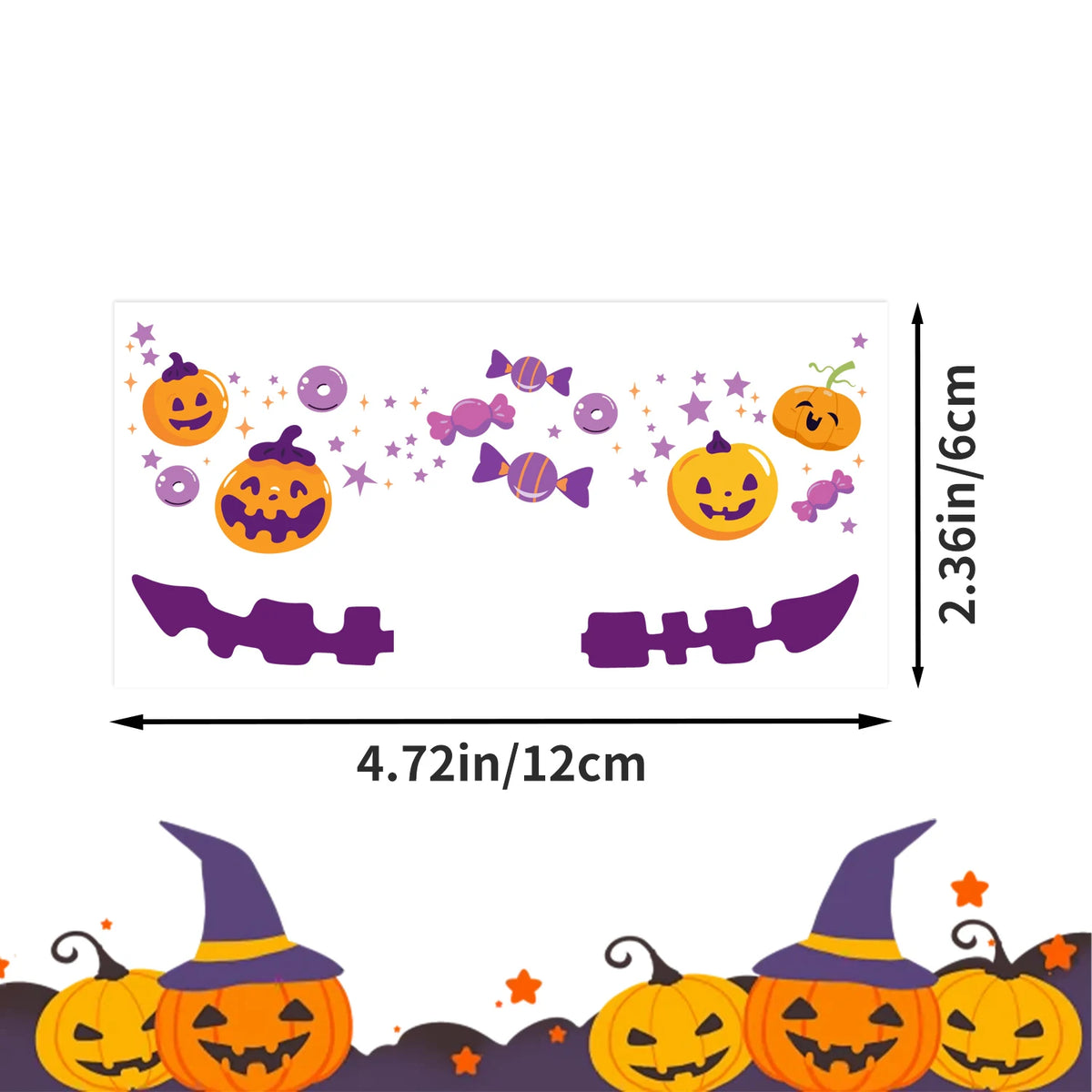 Halloween Blush Face Stickers, Waterproof & Easy to Remove, Cute Temporary Tattoos for Halloween Party Makeup Kit，8 sheets