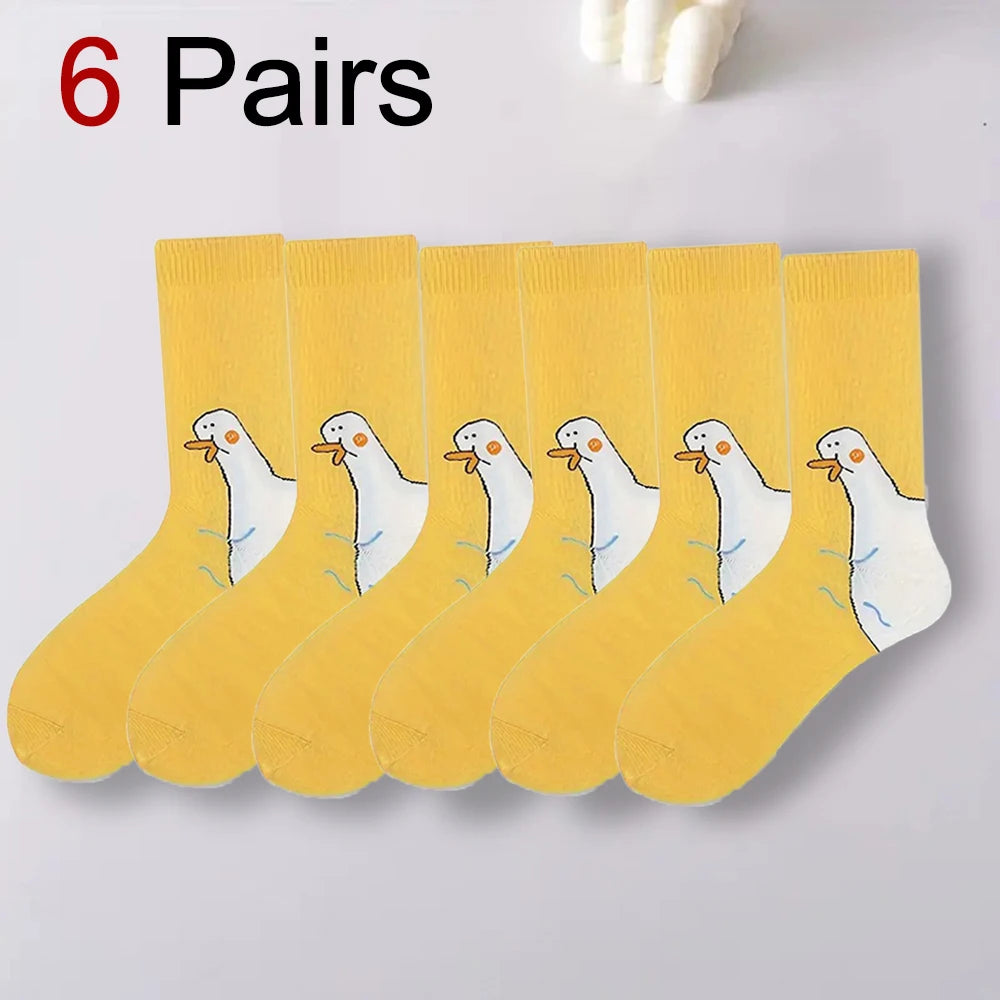 Funny Goose Breathable Women Casual Socks Cute Cartoon