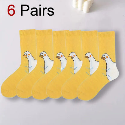 Funny Goose Breathable Women Casual Socks Cute Cartoon