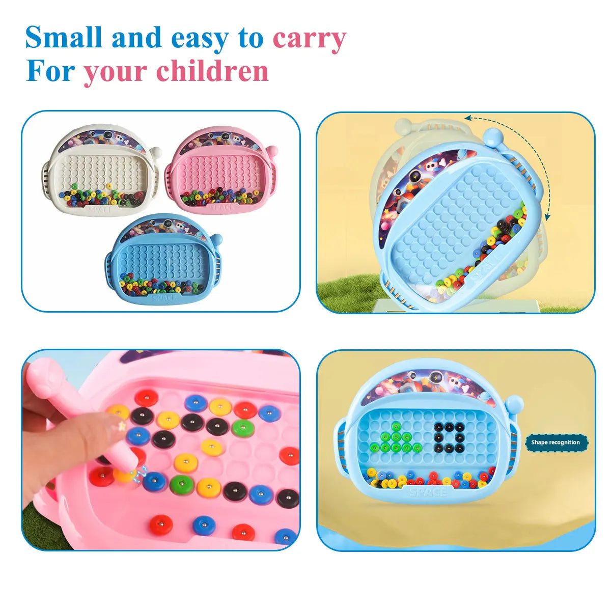 Magnetic Doodle Board for Kids Bead Drawing Sketch Pad