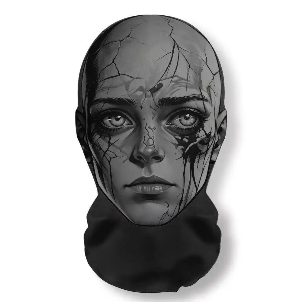 Realistic 3D Horror Skull Zombie Full Face Mask Breathable Mesh Headgear Cosplay Prop for Halloween Party Prank Carnival Costume