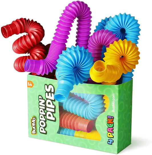 Mini Pop Tube Sensory Fidget Toy 4 Pack Stretch Building