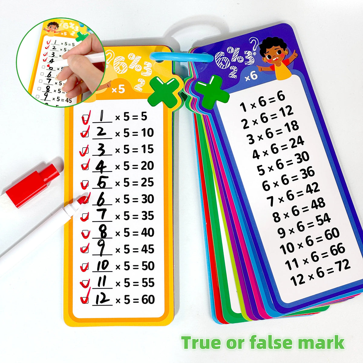 Erasable Math Flash Cards Set Reusable Math Cards
