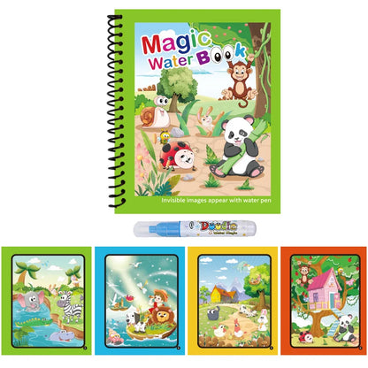 Magic Water Drawing Book Reusable Mess Free Coloring Set