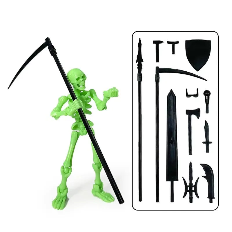 Halloween Toys Decor Multi-Jointed Movable Skeleton Action Figure Weapon Fit For Dummy Lucky 13 Action Figure Accessories