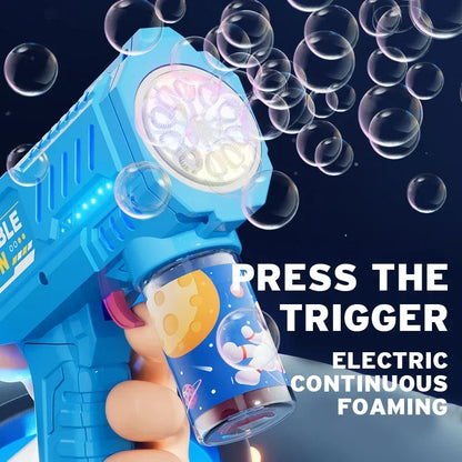 Automatic Rocket Bubble Gun Electric Bubble Blower