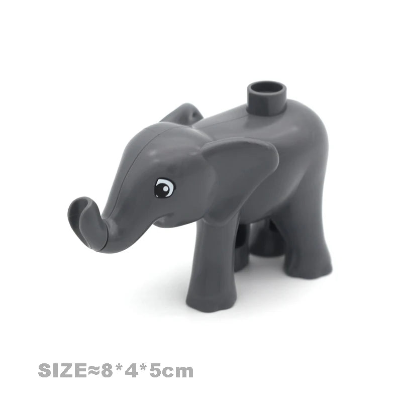 Big Size Building Blocks Cat Dog Pig Rabbit Model Accessories Compatible Bricks Farm Animals Set Assemble Education Toys For Kid