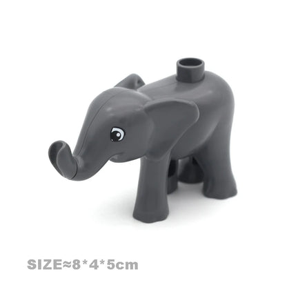 Big Size Building Blocks Cat Dog Pig Rabbit Model Accessories Compatible Bricks Farm Animals Set Assemble Education Toys For Kid