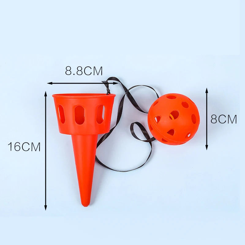 Throwing Catching Ball Game Set Scoop Launcher Toy