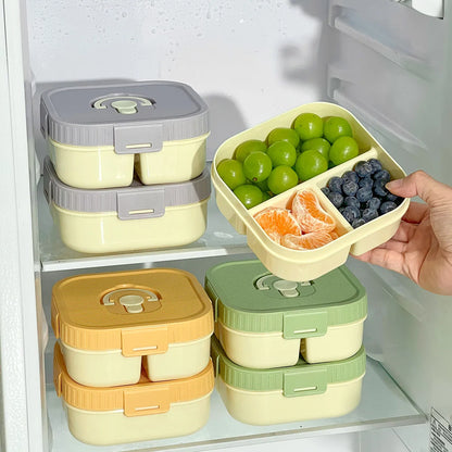 WORTHBUY Portable Plastic Lunch Box With Compartment Microwave Safe Fruit Salad Lunch Container Kid Student Leak-proof Bento Box