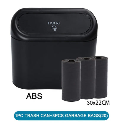 Leakproof Mini Car Trash Can Compact Vehicle Garbage Bin Set