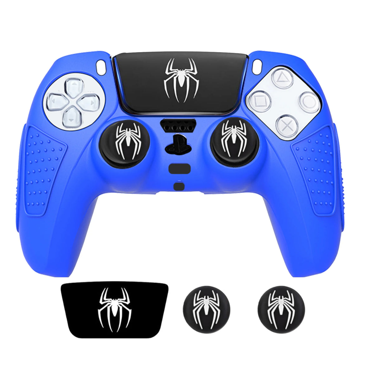 Anti-Slip Protective Skin Shell for PS5 Controller Silicone Cover Case with Rubber Thumb Grip Gaps and Touch Pad Sticker For PS5