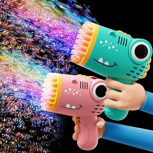 Dinosaur Bubble Machine Gun - Multi Hole Automatic Blower for Outdoor Parties