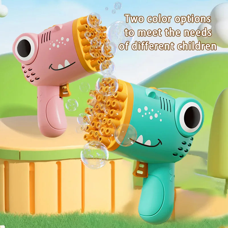 Dinosaur Bubble Machine Gun - Multi Hole Automatic Blower for Outdoor Parties