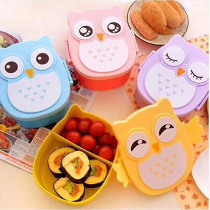 Portable Plastic Children Bento Lunch Box Student Cartoon Food Container