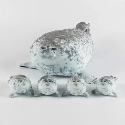 Mother Seal Zipper Plush Toy 5 Piece Stuffed Set 40cm