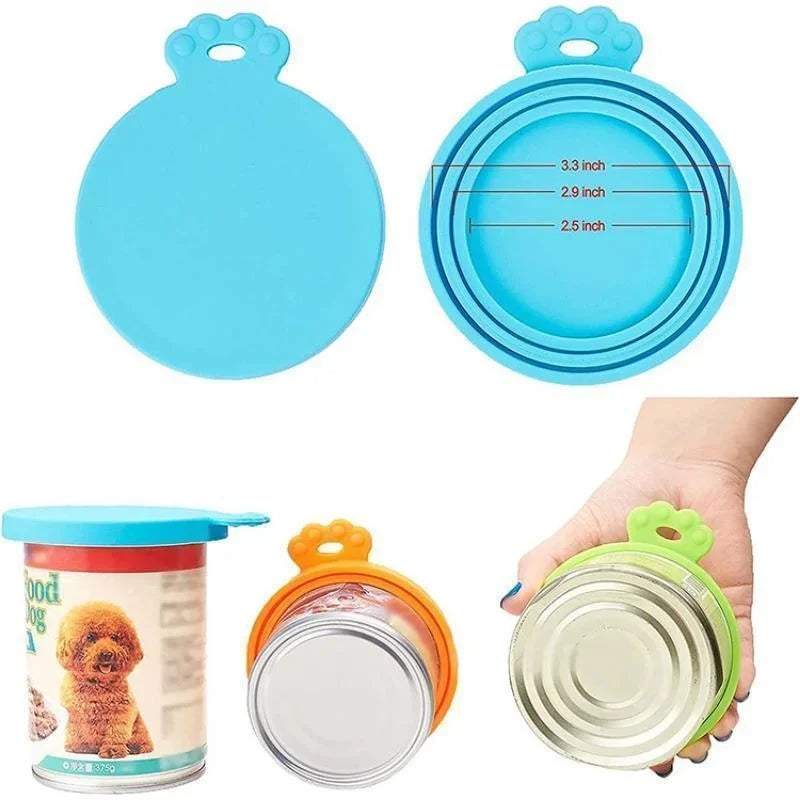 Reusable Pet Food Can Silicone Cover 3 in 1 Lid