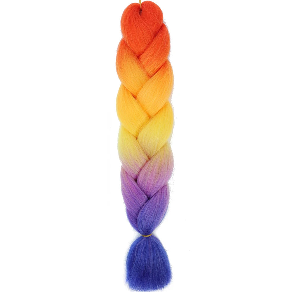 24 Inch Jumbo Braiding Hair Synthetic Afro Ombre Extensions