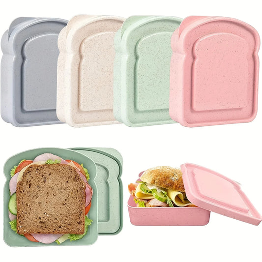 1/3pcs Reusable Bento Sandwich Box Set with Lid Microwave Safe Stackable Container for School Outdoor Picnic Kitchen Organizer