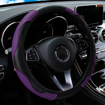 Carbon Fiber Steering Wheel Cover for 14.5 to 15 Inch Wheels